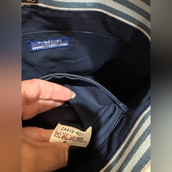 Burberry Blue Label Striped Canvas Tote - Picture 9 of 12